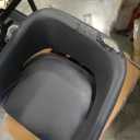 Flash Furniture Erik Contemporary Adjustable Height Barstool with Footrest and Rounded Mid-Back, Upholstered Bar or Counter Height Stool, Black, Seat Only, 2 Pcs