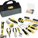 B Bosi Tool 142 Piece Tool Set With Bag Home Repairing Tool Kit with 13-Inch Wide Mouth Open Storage Tool Bag (142 Piece), 142PCSThis product is not eligible for discounts