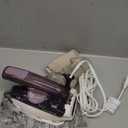 Rowenta Travel Iron, Pro Compact Stainless Steel Soleplate Hand Held Steamer Iron for Clothes, 200 Microsteam Holes, 1000 Watts Ironing, Fabric Steamer, Dual Voltage, Mini Iron, Purple, DA1560