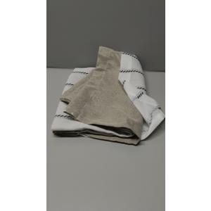 Jinchan Nautical Valance Striped Linen Curtain 16 Inch Farmhouse Light Filtering Kitchen Valance for Living Room Window Double Layer Window Pinstripe 1 Panel Black on White