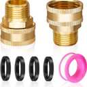 2 Pack Garden Hose Adapter 3/4" GHT Female x 1/2" NPT Male, Heavy Duty Brass GHT to NPT Connector Fittings, Brass Garden Hose to Pipe Fittings Connect