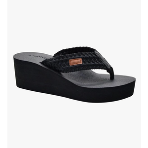 MALIDA Womens Wedge Arch Support Flip Flops Cushion Soft Rubber Midsole Platform Thong Sandals with Rubber Sole Size 7