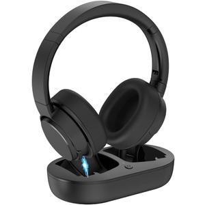 Wireless TV Headphones, TV Headphones Wireless for Seniors with Transmitter Charging Base, Bluetooth Headphones Compatible with All TVs, No Audio Delay, Plug and Play, Gift for the Elderly/Parents