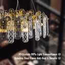 24" Luxury Crystal Chandelier, Smoke Grey K9 Crystal Chandeliers for Dining Room, Round Crystal Ceiling Lighting for Kitchen Island, Living Room, Bedroom, Hallway, Foyer D24 (D24“H7.08”)