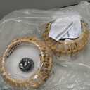 2 Pack Farmhouse Light Fixtures Ceiling Mount,Mini Rattan Boho Semi Flush Mount Ceiling Light,Hand Woven Hallway Light Fixtures for Bedroom Entryway Nursery Study Room