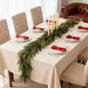 6ft Christmas Norfolk Pine Garland, 2Pcs Artificial Christmas Greenery Garland for Mantel Fireplace Table Wall Stair Window Outdoor Indoor Holiday Decorations 2pcs