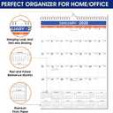 2 x 2025 Wall Calendar - January 2025 - December 2025, 12 Monthly Hanging Calendar, 2025 Planner, A4 Size 8.5" x 11", Spiral Binding, Holidays, Julian Dates, Large Blocks, Twin-Wire Binding, Hanging Hook, (1 Pack) (White/Blue)