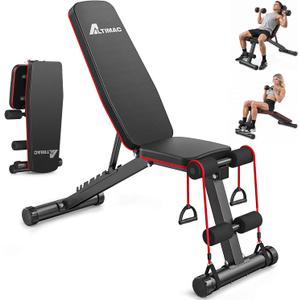 Foldable Weight Bench for Home Gym, Compact Workout Bench for Beginners, 47.2” x 15” x 41”