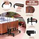 Hot tub Step Stairs with handrails, Spa/Bathtub Two Steps with Railing, Aluminium Bracket & WPC Panels, 300LBs Loading Capacity