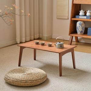 JIKUGO Bamboo Folding Coffee Table No Assembly Required Japanese Floor Table for Bedroom Living Room, Walnut, 26 x 15.8 x 11.8 Inches, Large