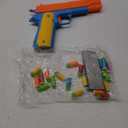 Toy Gun with 20 Soft Bullets and 2 Ejecting Magazines. Actual Size of Colt 1911 with Slide Action Orange Barrel for Training or Play