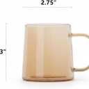 Set of 4 Amber Glass Coffee Mugs, 10 Ounces Glass Mugs, Tea Cup, Drinking Glasses