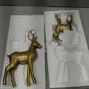 DN DECONATION Christmas Reindeer Decor for Winter  Set of 2 Xmas Reindeer Figurines  Modern Black Resin Christmas Deer Statues for Living Room, Mantel Table Centerpiece Shelf Indoor