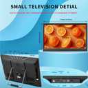 Feihe 15.6 inch Small Kitchen TV with ATSC Tuner/HDMI/USB/AV, Built-in TV Steel Stand and Remote Control for Bedroom,RV,Camping,Outdoor or Office