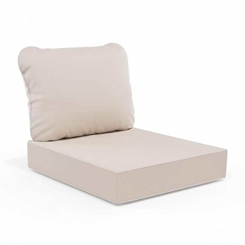 AAAAAcessories Outdoor Deep Seat Cushions, Waterproof, Fade-Resistant Patio Furniture Replacement Cushions, 24" x 24" x 5", Black (24x24-19'' Mid Back-1 Count, Khaki-Beige