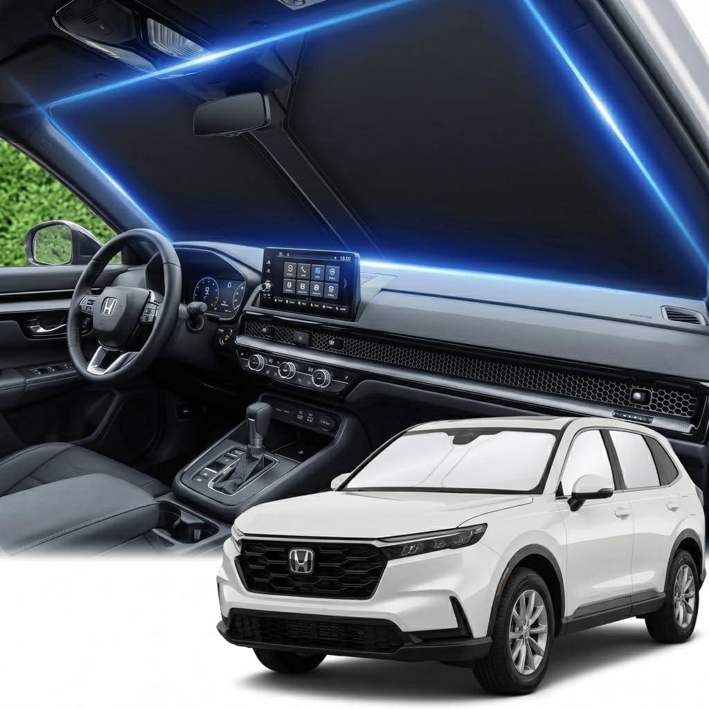 for Honda CRV 2023 2024 2025 2026 Windshield Sun Shade - Sunshade Front Window Shade Custom Fit CR-V Accessories Sun Visor Foldable Shade Blocks UV Rays