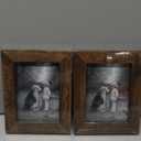 Yaetm 5x7 Picture Frame Distressed Wood, Rustic Solid Wood Photo Frame 5 x 7, Display for Tabletop and Wall, High Definition Glass, Carbonized Black (2 pack)