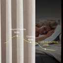 NICETOWN 100% Blackout Oatmeal Curtains 108 inches Long 2 Panels, Pinch Pleated Linen Blend Curtains with Hooks Thermal Sound Reducing Window Treatments for Bedroom/Living Room, W34 x L108