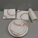 ADXCO 120 Pieces Baseball Party Supplies Tableware Set Disposable Paper Plates Napkins Cups 7 Inch 9 Inch Birthday Favors Decorations for Sport Themed Party Serves 24