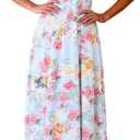 Flessibili Womens Summer Floral Maxi Dress Wedding Guest Party Long Dresses 2026 (Blue, S)