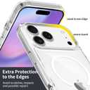 Magnetic Clear Case for iPhone 17 Pro Max, Shockproof Full-Body TPU+PC Hybrid Cover, Anti-Scratch Anti-Drop Transparent Protective Phone Case for iPhone 17 Pro Max