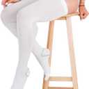 Anti Embolism Compression Stockings, Thigh High Unisex Ted Hose Socks 15-20 mmHg Moderate Level (White, XL)