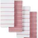 KitchenAid Albany Kitchen Towel 4-Pack Set, Dried Rose/White, 16"x26"