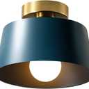 Ceiling Light Fixture, Hallway Ceiling Light with Gold Plate and Matte Black Shade, Modern Simple Style Porch Light Fixtures Semi Flush Mount (Blue)