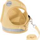 GAUTERF Cat Harness and Leash Set, Escape Proof, Adjustable Reflective Soft Mesh Vest, M (Chest: 12" - 14")