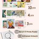 KBKBART Set of 17 Eclectic Wall Art Prints, Colorful Maximalist Wall Decor Canvas Boho Gallery Prints Collage, Vintage Famous Artists Painting Pictures Aesthetic Poster for Funky Room Decor, Eclectic Home Decor for Bedroom Dorm - Unframed