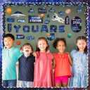 90 Pcs Space Affirmation Station Classroom Bulletin Board Set Motivational Bulletin Board Back to School Positive Affirmations Accent Cutout Mirror Growth Mindset Decor for School Office Home