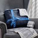 Bedsure GentleSoft Sherpa Fleece Blankets King Size for Bed - Thick and Warm, Soft Fuzzy Plush King Blanket for Winter, Navy, 108x90 Inches