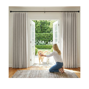 NICETOWN 100% Blackout Linen Curtains 90" Long for Bedroom, Thermal Insulated Living Room Curtains with Liner, Farmhouse Style Linen Blend Window Draperies for Dining Room (2 Panels, 52" W, Natural)