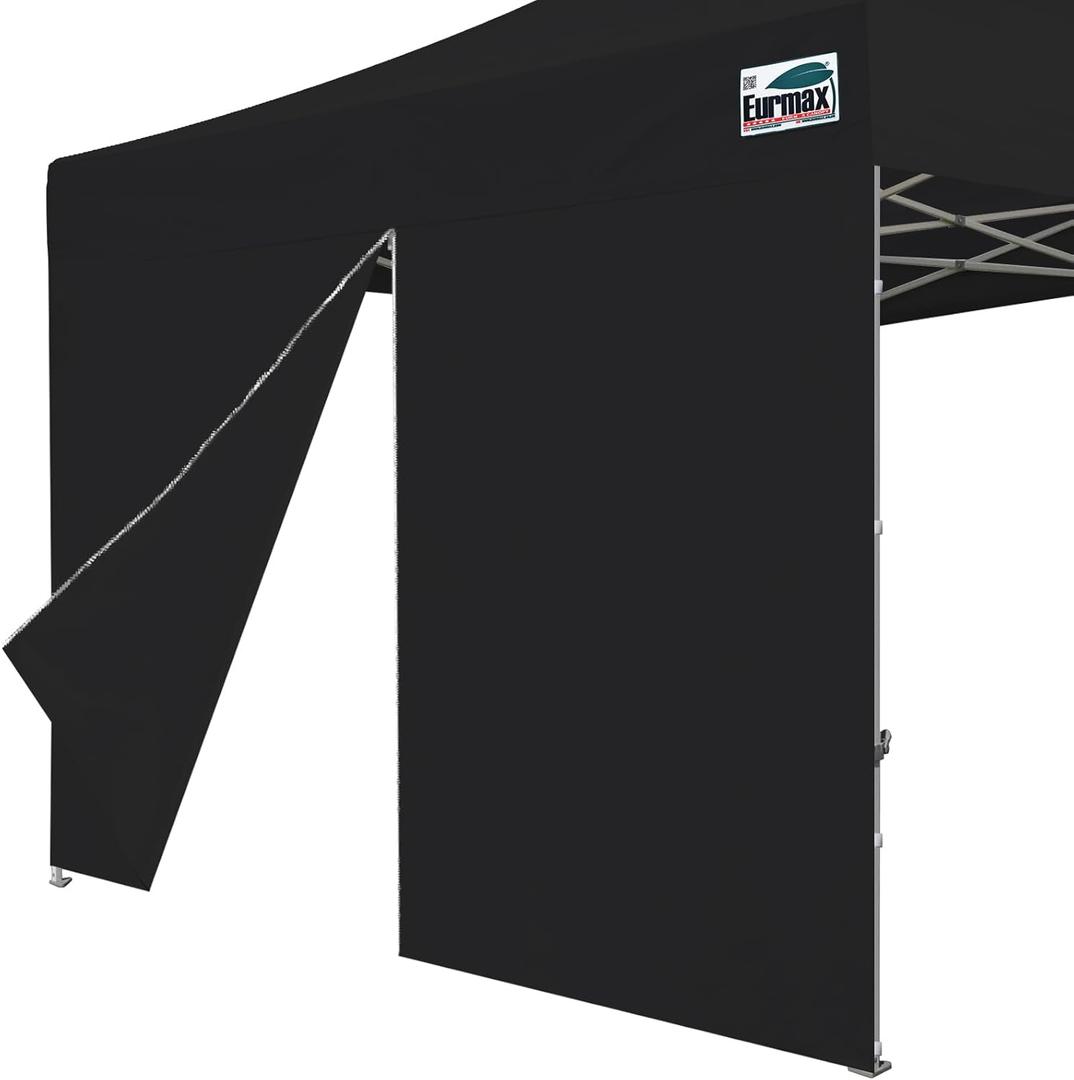 Eurmax USA Instant Canopy SunWall Canopy Middle Zipper Wall for Pop Up Canopy Tent,1 Pack Sidewall Only (10Ft6.6Ft,Black)