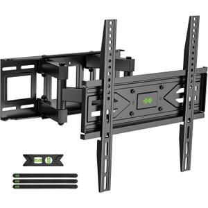 USX MOUNT Full Motion TV Wall Mount for Most 32-70 inch TVs up to 99 lbs, Wall Mount Bracket with Dual Articulating Arms, Swivel, Tilt, Max VESA 400x400mm, TV Mount Fits 12/16 Wood Studs, 32-70 inch, 99 lb