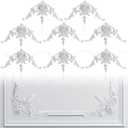 Pangda Corner Wall Molding French Style Wainscoting Panels Flora Moulding Corner Panel Wall Molding Kit for Cabinet Picture Frames Decor, Not Include Glue (8 Pcs,Vintage Style)