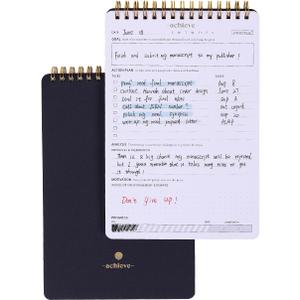 Goal Planning Notepad - A5 Goal Setting Journal For Project Action Plan,Task Management, Personal Development & Track Goals. Productivity Notepad For Daily Work & School - 54 Sheets (Goal Planner-Black-A5)