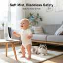 KONSIDEN Bladeless Misting Desk Fan, 13 Inch Rechargeable 3500mAh Quiet Small Personal Table Fan, 9 Speeds & 9H Timer, 60° Oscillation, 180ml Water Tank & Night Light for Bedroom Office Home Outdoor