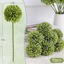 2 x 15 Pcs Artificial Chrysanthemums Flowers Green Flowers Silk Ball Flowers Fake Mums Flower with Stem for St Patricks Day Outdoor Wedding Table Centerpiece Home Decor