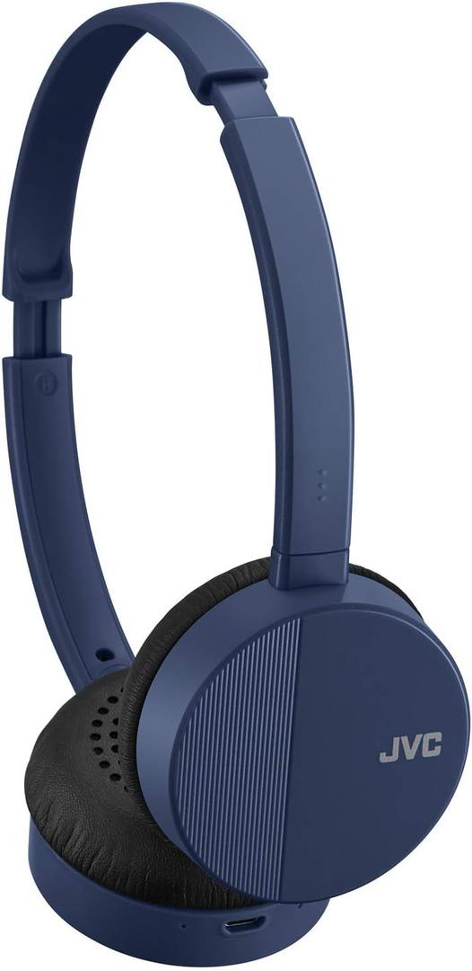 JVC HA-S23W Wireless Headphones - On Ear Bluetooth Headphones, Foldable Flat Design, 17-Hour Long Battery Life (Blue)