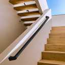 5FT Matte Black Handrails for Indoor Stairs,Railings，Outdoor Stairs Handrail，Modern Aluminum Handrail Set, Wall Mounted，Wall Return Bracket More Safety, Rust Free. (Matte Black, 5FT)