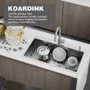 Kitchen Sink, 33x19 Inch Stainless Steel Drop In Modern Large Single Bowl Topmount Kitchen Sink Gift Combo-SS Grid,Silicon Mat, Drain Strainer Set Compatibility With Various Kitchen&Bar Style, 33x19x8 inches