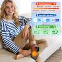 Cordless Ankle Heating Pad, Foot Massager with Heat for Pain Relief, Ankle Massager for Women and Men, Heated Foot Brace Wrap with 6 Heat Levels and 3 Vibration Modes Grey