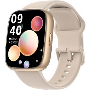 Smart Watch for Men Women Alexa Built-in 1.83" Fitness Tracker Smart Watch for iPhone Android Compatible, IP68 Waterproof Smartwatch 100+ Sport Modes, Pedometer, Heart Rate/SpO2/Stress/Sleep Monitor (Gold)