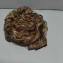 Curly Clip In Hair Extensions, 4PCS 16 Inch Brown with Blonde Highlights Extensions Clip Ins Lace Weft Short Curly Invisible Natural Hairpieces for Women