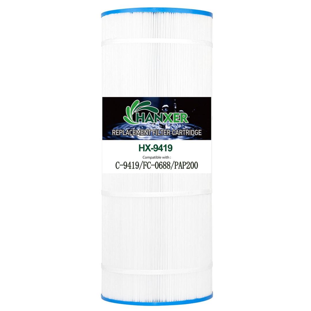 Pool Filter Replaces for C-9419, Filbur FC-0688, 931-220, PAP200, SP200, Clean and Clear 200, CC200, Ultral-C5, PP-C5, 10201, 200 Sq.Ft Swimming Pool Filter Cartridge, pack of 2