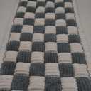 Backseat Pet Bed Mat, Plaid Dog Bed for Car Back Seat, Furry Dog Covers for Loveseats, Non-Slip Travel Pet Mat, Custom Fit for Backseat Extenders and Seat Covers (BlueGrey&White, 24.8x54 inch)