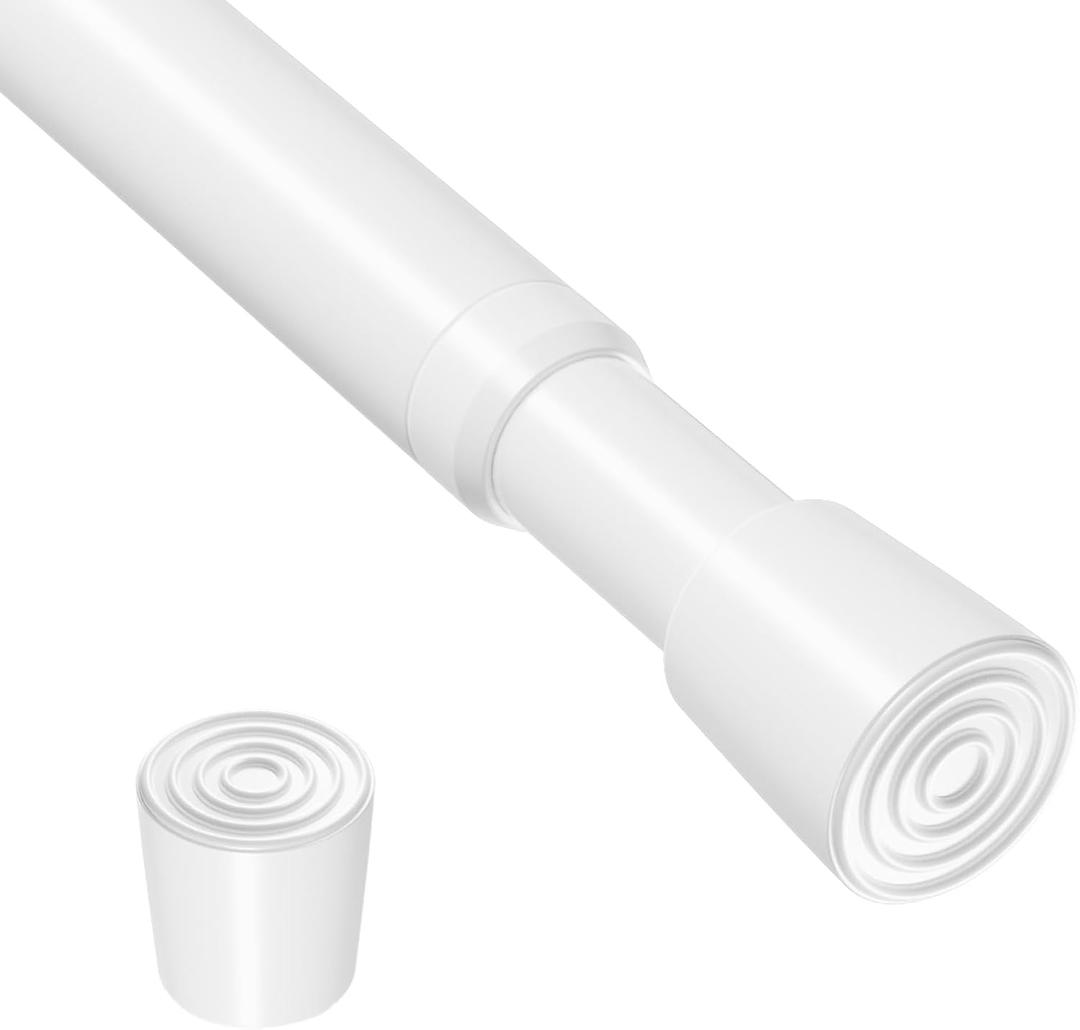 Curtain Rods for Windows 33-59 Inch,White Adjustable Tension Curtain Rod No Drilling Spring Loaded Curtain Rods Tension Rods For Windows Bedroom Closet Doorway Door,1Pcs (32-58IN)