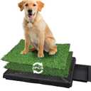Grass Pad for Dogs, Dog Grass Pad with Tray, Puppy Turf Potty Reusable Training Pads for Indoor Outdoor Use, 2 Artificial Grass Puppy Patch for Large and Small Pets, Dog Litter Box (25" x 20")