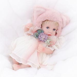 Reborn Baby Doll 12 Inch Full Vinyl Body Realistic Girl with Pink Fox Hat & Hand-Painted Details Cute Animal Doll Gift for Kids